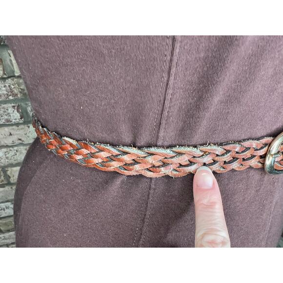 Split leather belt brown size small - Picture 3 of 9